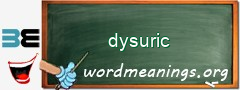 WordMeaning blackboard for dysuric